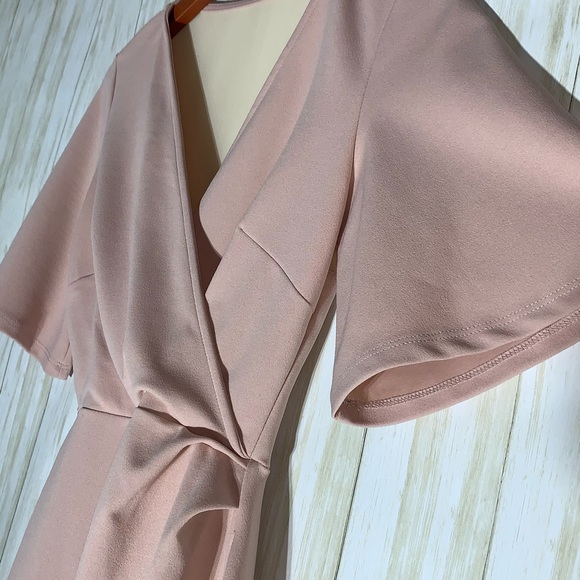 ASOS Faux Wrap Dress with Mesh Back Size 2 - Picture 5 of 8